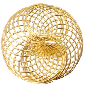Gold Coil Intertwined Adjustable Ring