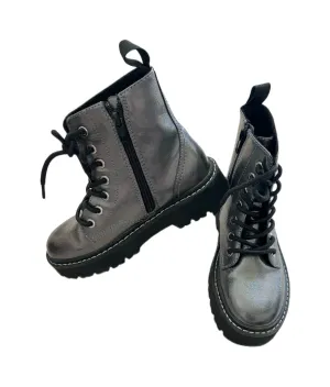 H&M metallic grey zip boots - size 2 Brand New