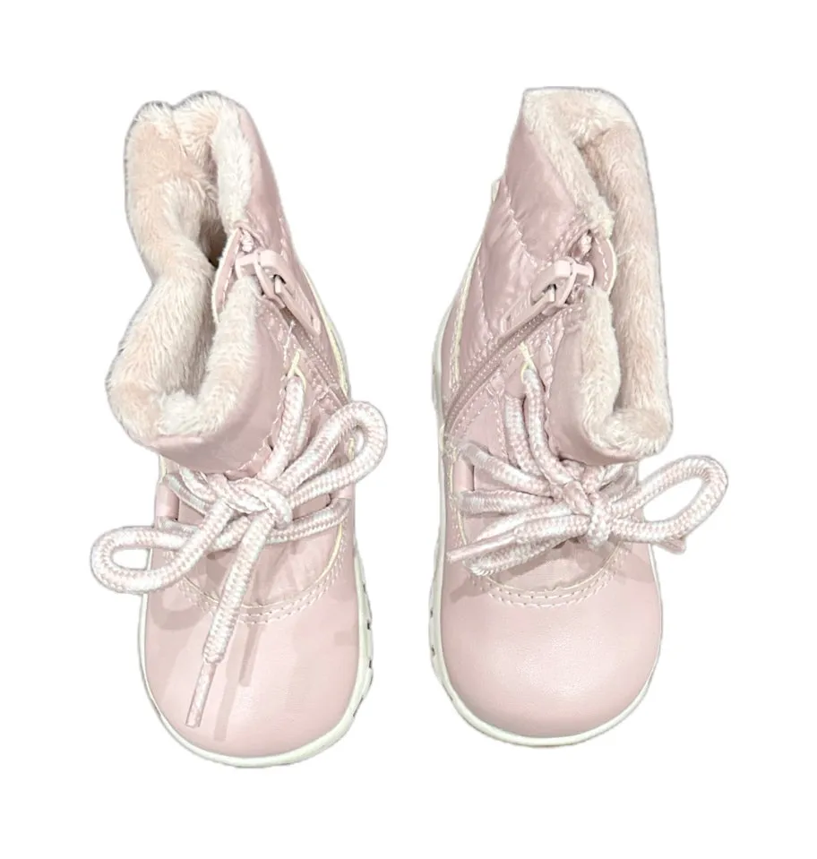 H&M pink faux fur lined zip booties - toddler size 2.5-3.5
