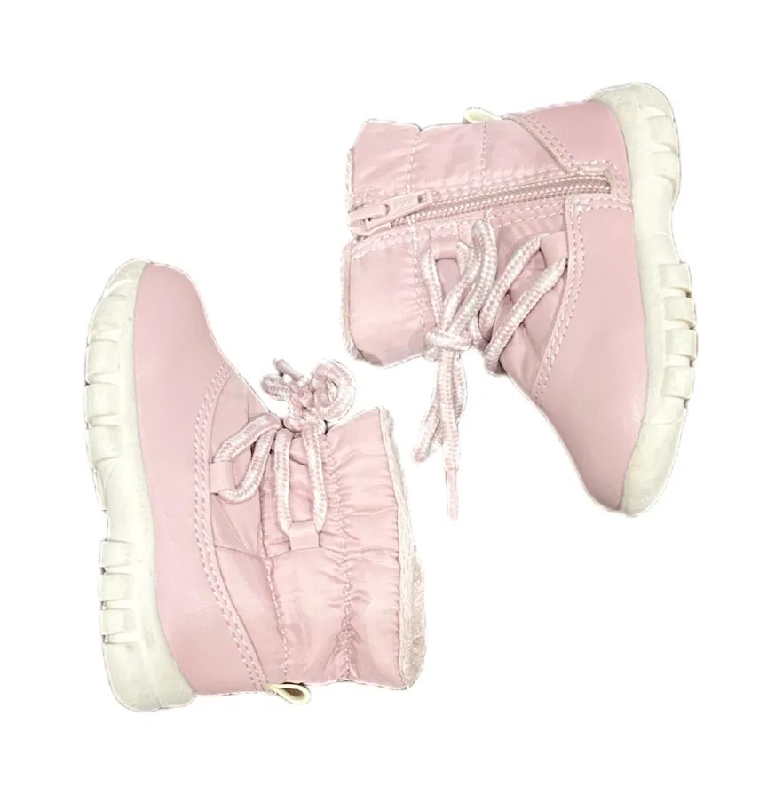 H&M pink faux fur lined zip booties - toddler size 2.5-3.5