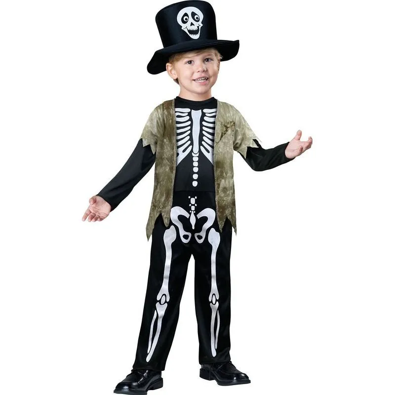 Happy Skeleton Jumpsuit Hat With A Skull Toddler 3 4t