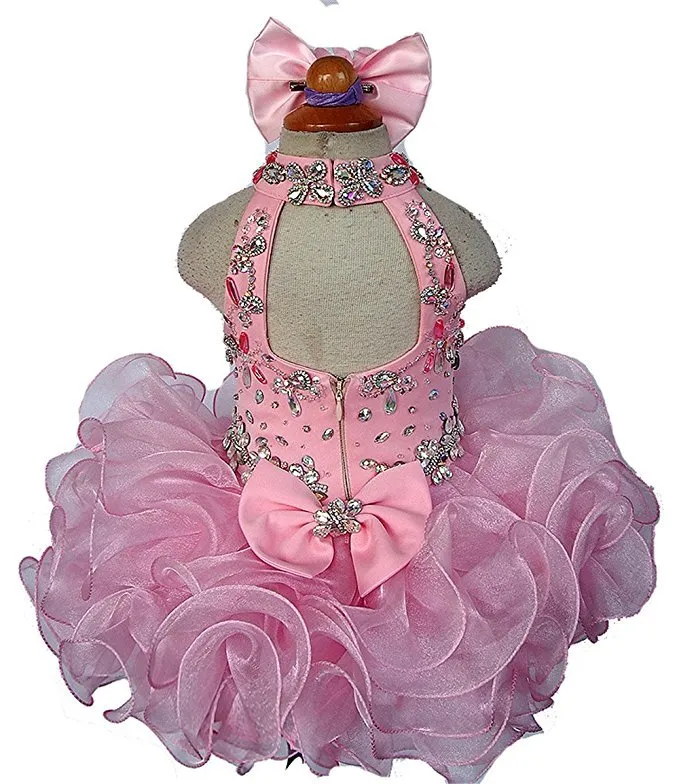 Heavy Beaded Little Girl/Child/Toddler Cupcake Pageant Dress