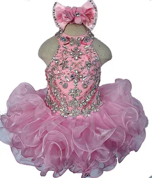 Heavy Beaded Little Girl/Child/Toddler Cupcake Pageant Dress