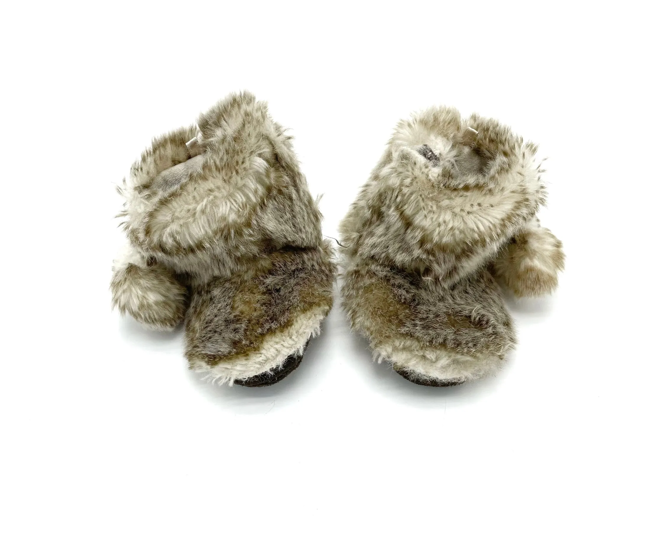 Indigo faux fur booties - 6-12m