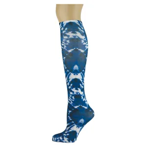 Indigo Tie Dye Youth Knee Highs