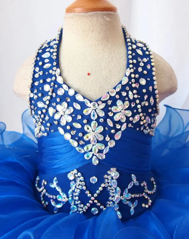 Infant/toddler/baby/children/kids glitz Girl's Pageant Dress/clothing for birthday,bridal, size1~7 G153-6
