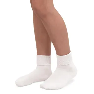 Jefferies Socks Smooth Toe Turn Cuff Socks - White - 1 Pair