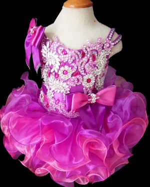Jennifer Wu Beaded and Lace Bodice Kids' Cupcake Pageant Dress