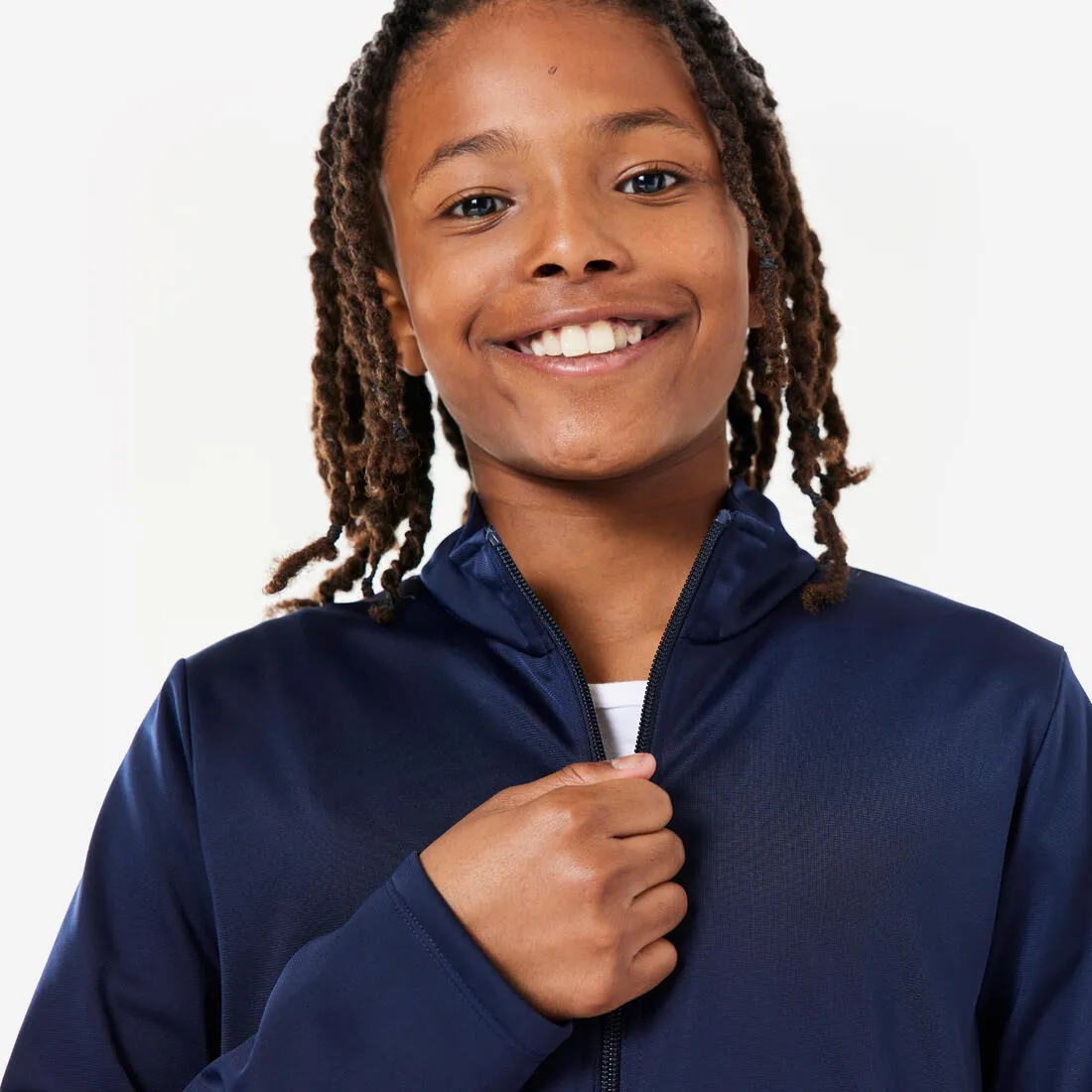Kids' Synthetic Breathable Tracksuit Gym'Y - Blue/Navy Bottoms