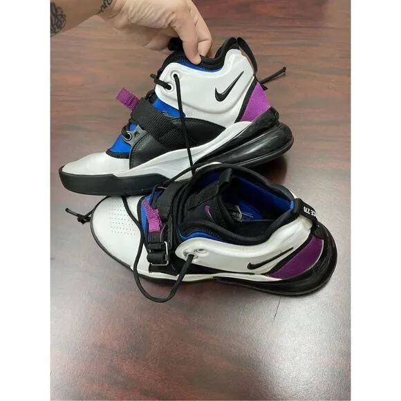 Kids Nike Air Force 270 GS Shoes Size 6.5 Y- White, Blue and Purple