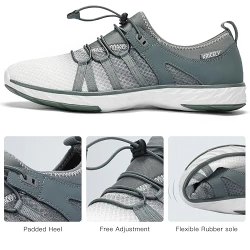 Kricely Water Shoes Men Quick Dry Aqua Shoes Swim Shoes for Men Non-Slip Beach Shoes Outdoor for Surfing