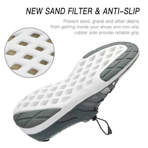 Kricely Water Shoes Men Quick Dry Aqua Shoes Swim Shoes for Men Non-Slip Beach Shoes Outdoor for Surfing