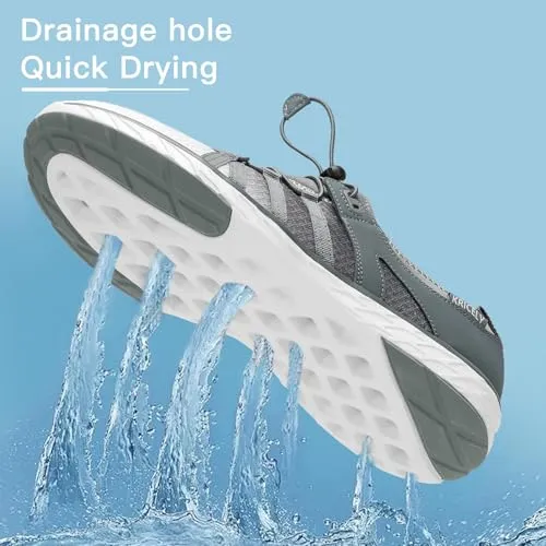 Kricely Water Shoes Men Quick Dry Aqua Shoes Swim Shoes for Men Non-Slip Beach Shoes Outdoor for Surfing