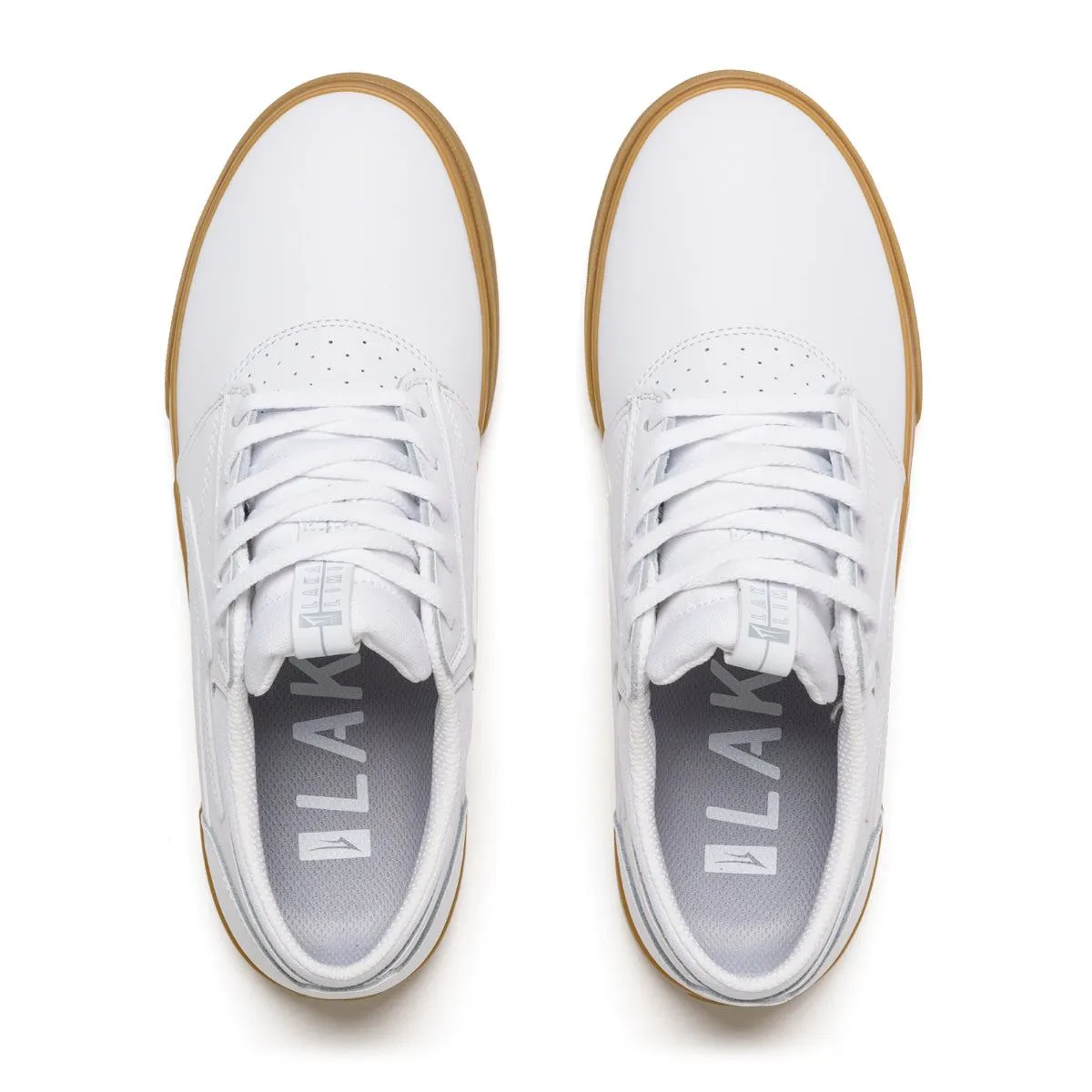 Lakai Griffin Leather Skate Shoes - White Gum
