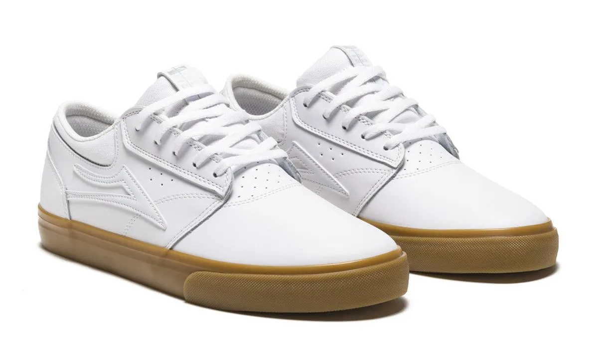 Lakai Griffin Leather Skate Shoes - White Gum