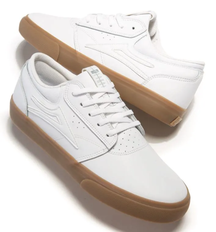 Lakai Griffin Leather Skate Shoes - White Gum