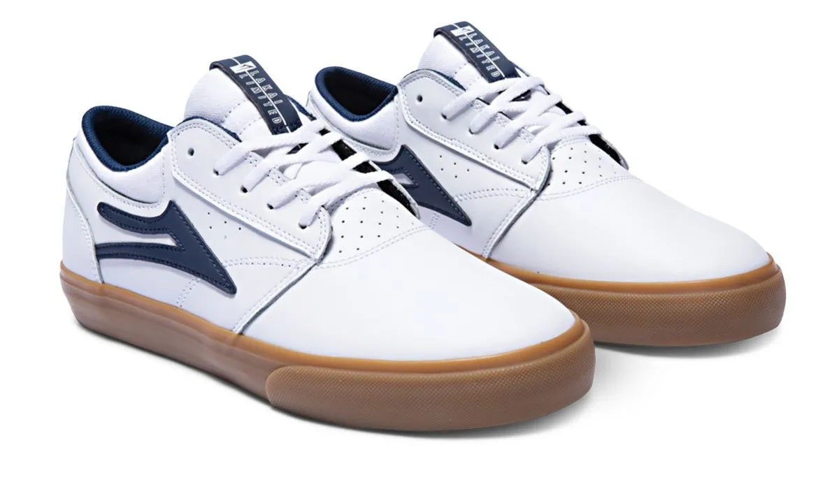 Lakai Griffin Leather Skate Shoes - White/Gum