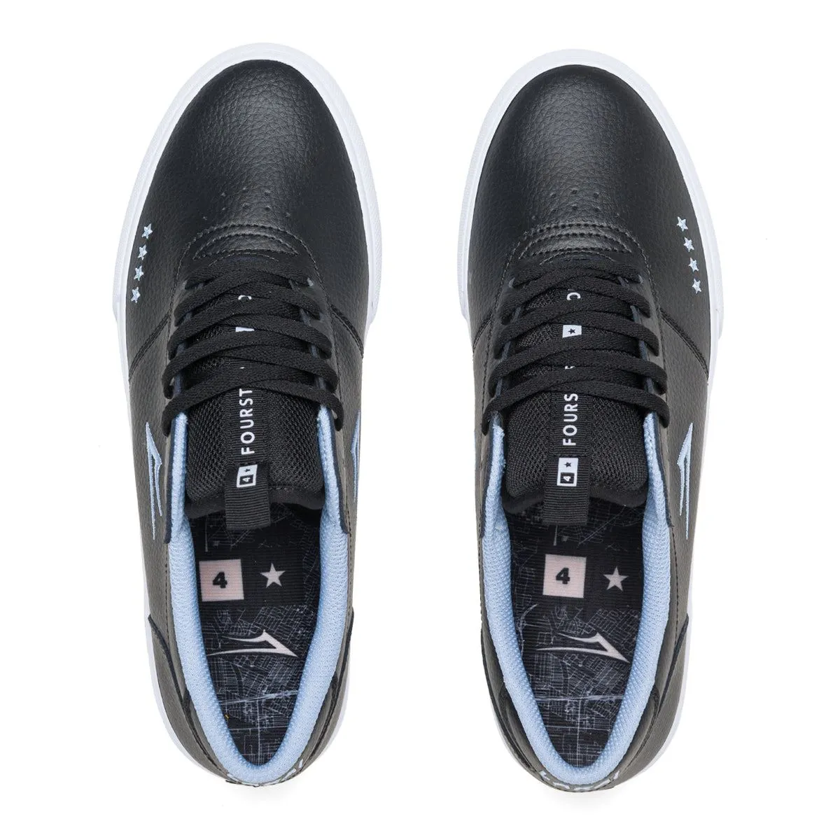 Lakai x Fourstar Manchester Leather Skate Shoes - Black / Pebble