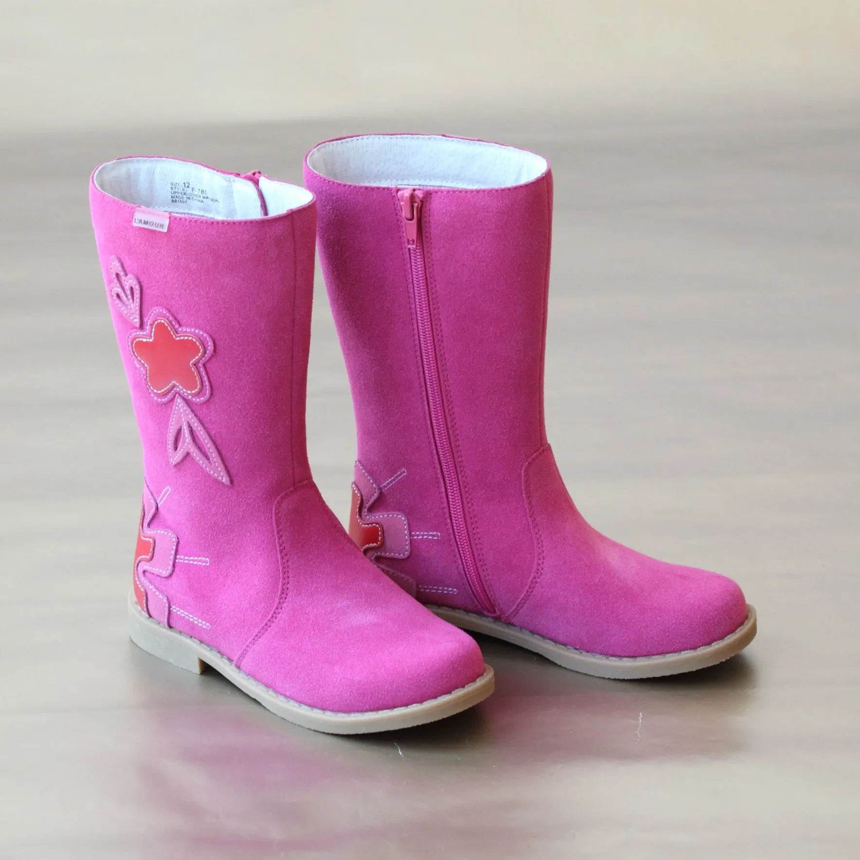 L'Amour Girls Tall Flower Boot
