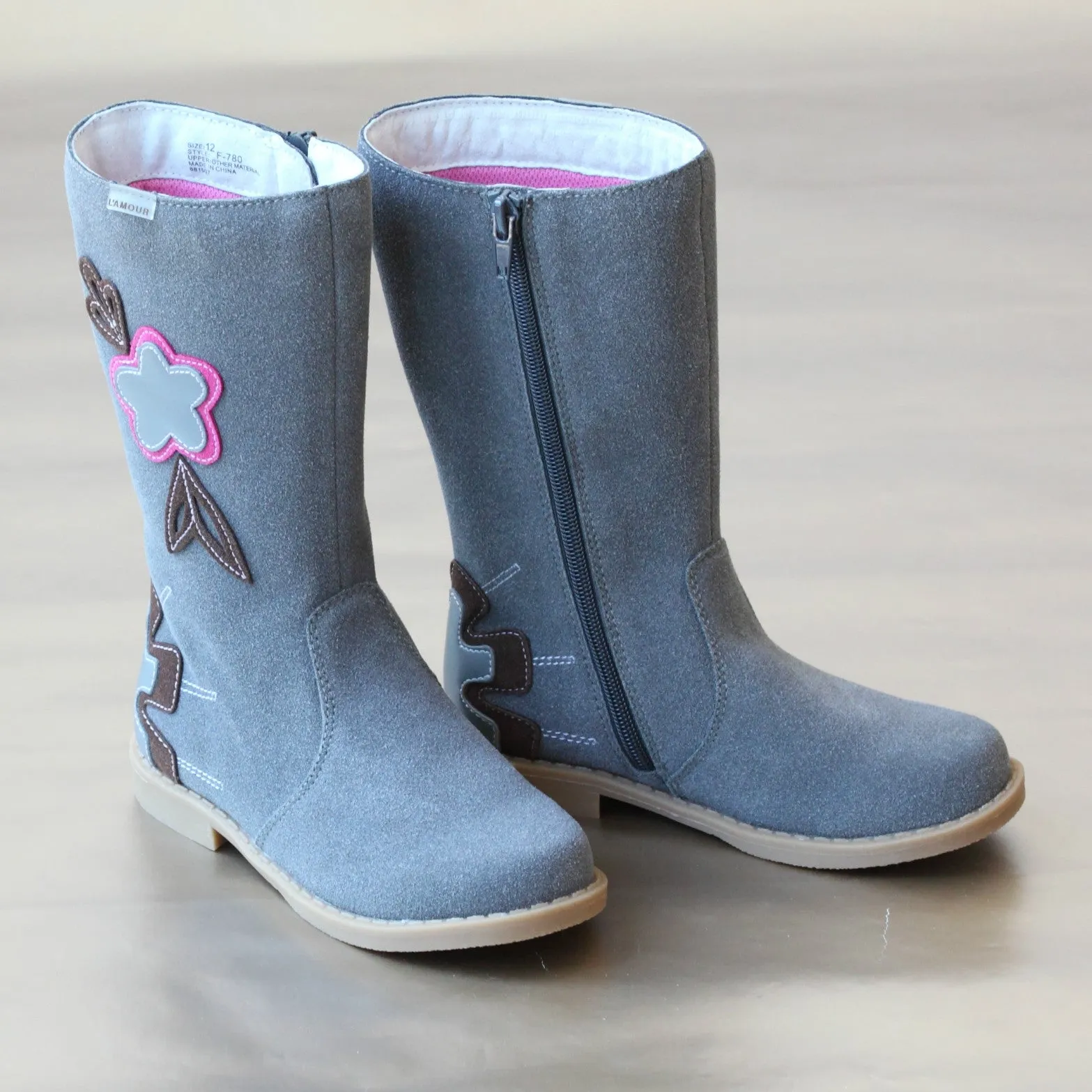 L'Amour Girls Tall Flower Boot