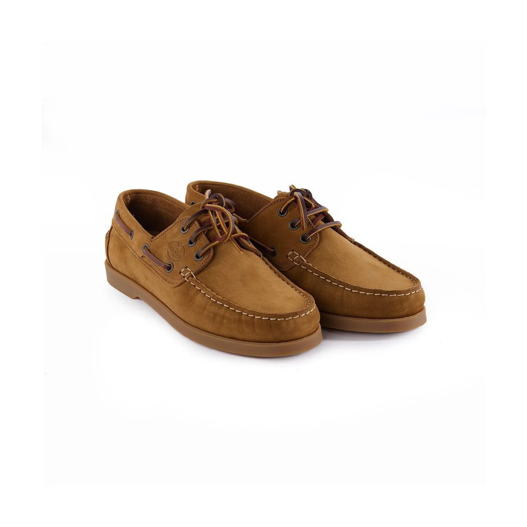 Le Chameau Mens Galion Nubuck Deck Shoes - Tan, Navy, Vert Chameau
