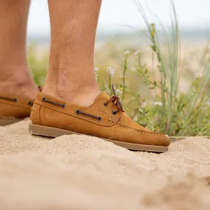 Le Chameau Mens Galion Nubuck Deck Shoes - Tan, Navy, Vert Chameau