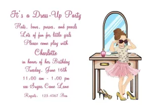 LET'S PLAY DRESS UP CUSTOM INVITATION