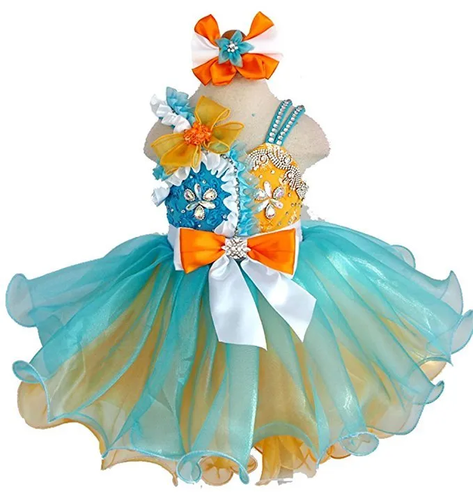 Little Girls Popular Stunning Baby Doll Pageant Dress with Hair bow