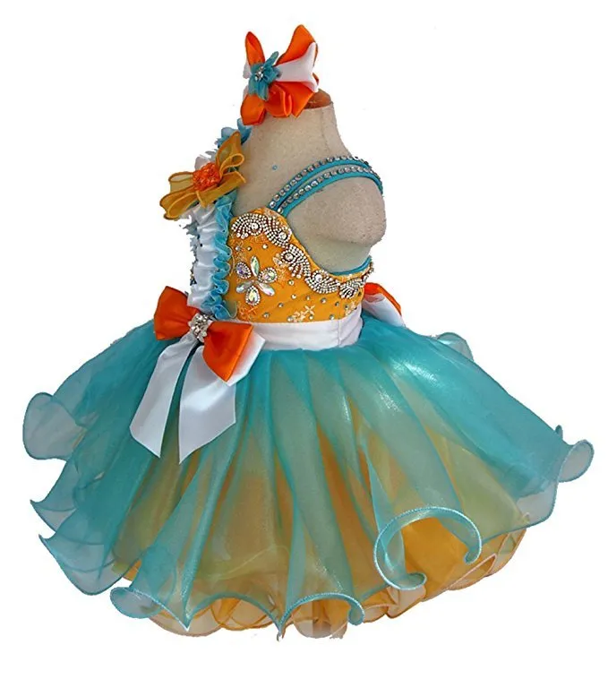 Little Girls Popular Stunning Baby Doll Pageant Dress with Hair bow
