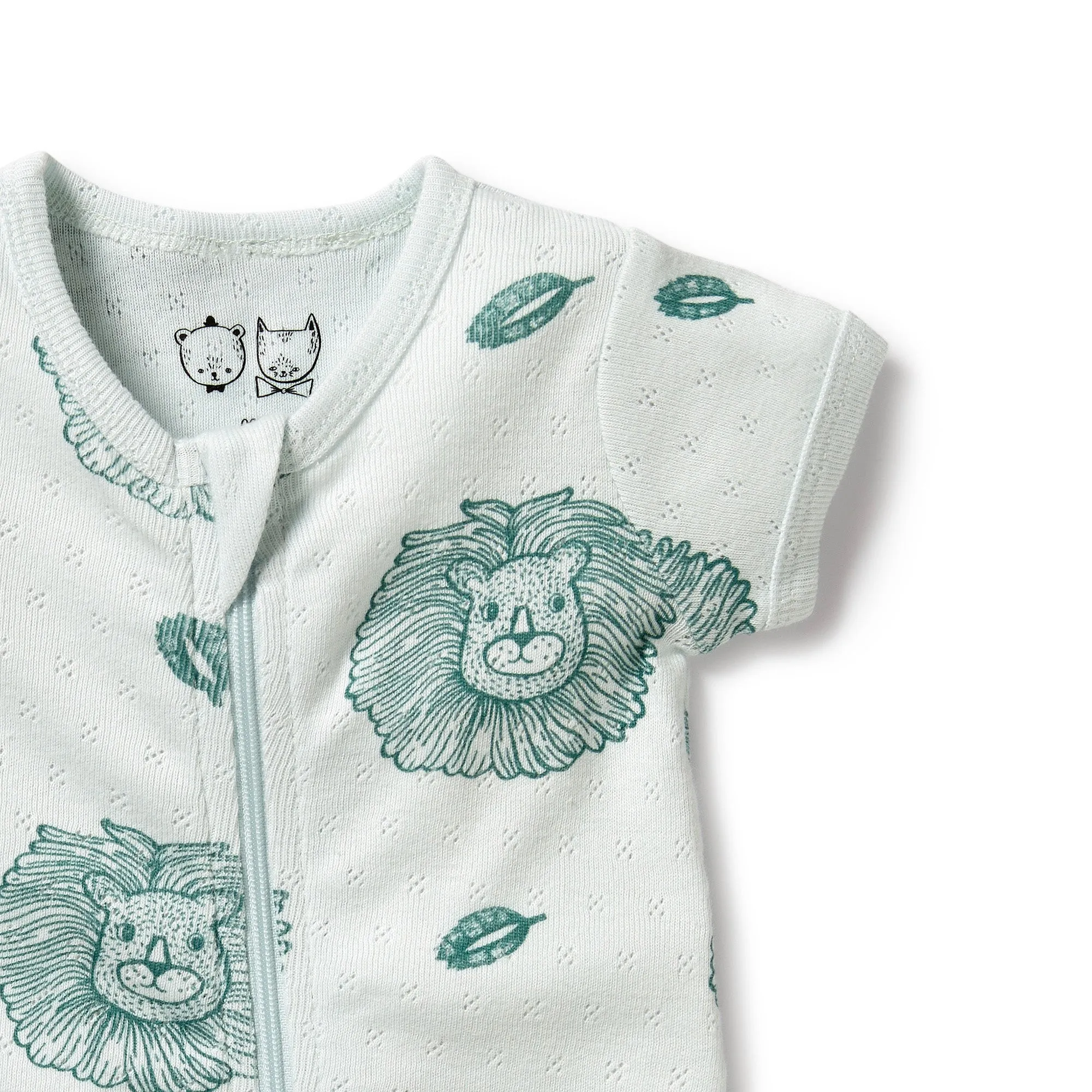 LITTLE LION POINTELLE BOYLEG ZIPSUIT