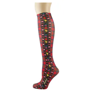 Love Plaid Youth Knee Highs