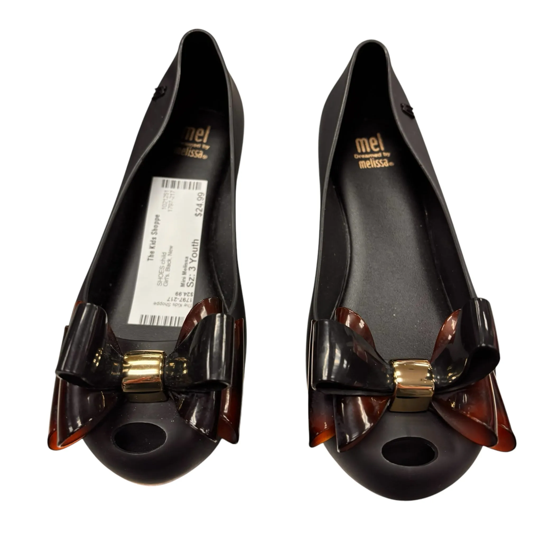 Mini Melissa NWOT  Girl's Black Shoes size 3 Y