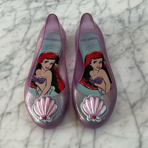 Mini Melissa Disney The Little Mermaid Ariel Shell shoes Sz 13