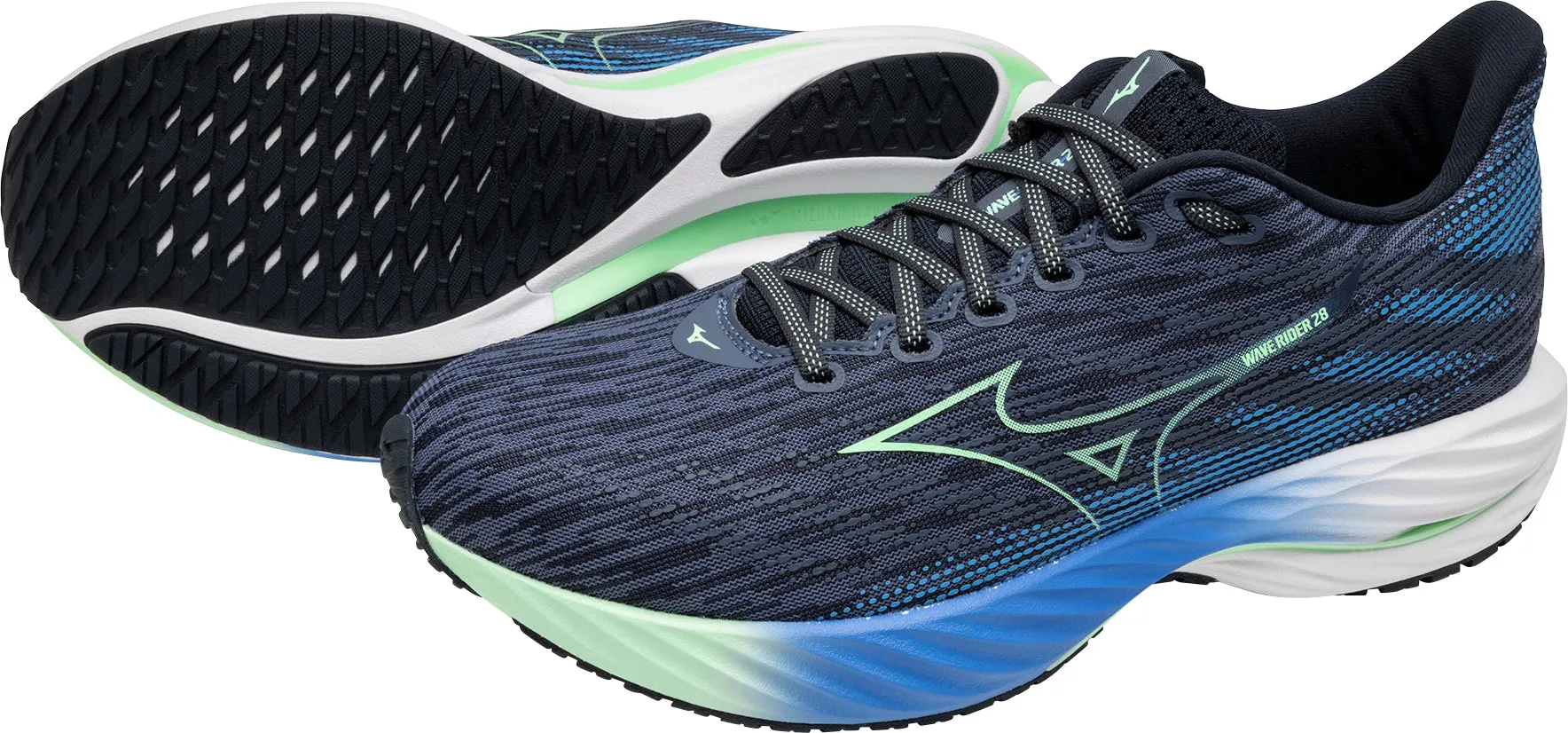 Mizuno Wave Rider 28 Mens Running Shoes - Blue