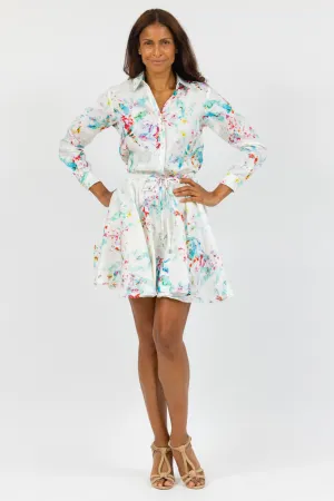 Monaco Linen Dress - Modern Floral