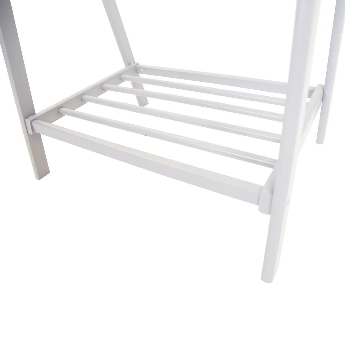 Montessori Kids Eco-Wooden Dress-up Rail | Clothes Rail with Shelf | White | 1.2m  High