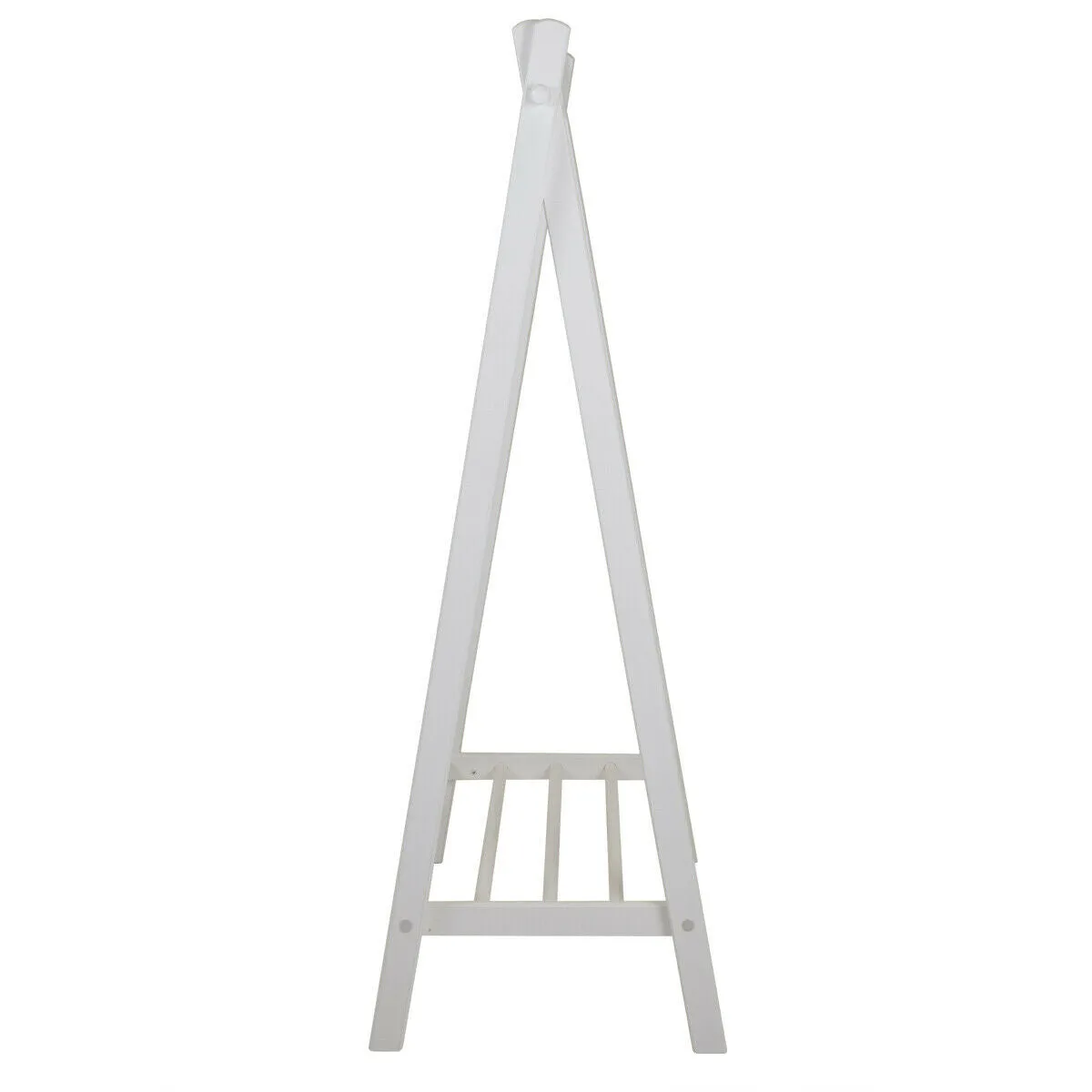 Montessori Kids Eco-Wooden Dress-up Rail | Clothes Rail with Shelf | White | 1.2m  High