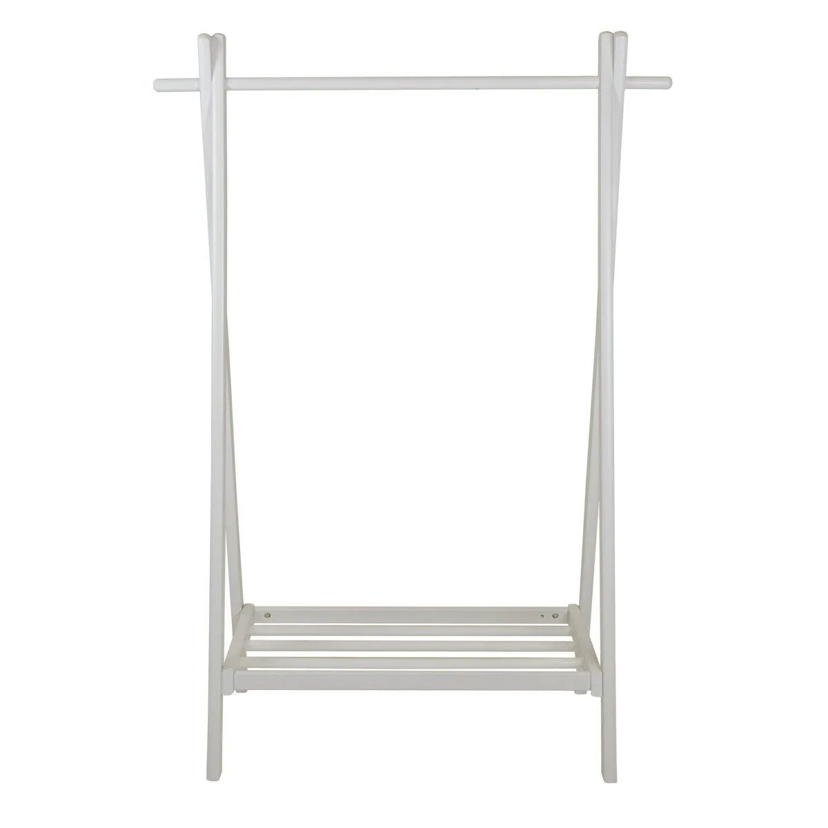 Montessori Kids Eco-Wooden Dress-up Rail | Clothes Rail with Shelf | White | 1.2m  High