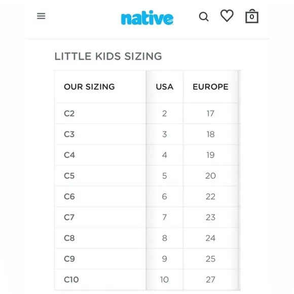 Native Shoes for kids (size C10)