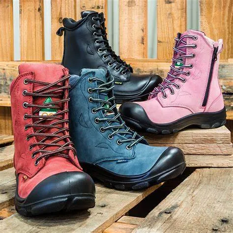 Nat's 8" Ladies Work Boots with Zipper - CSA Approved