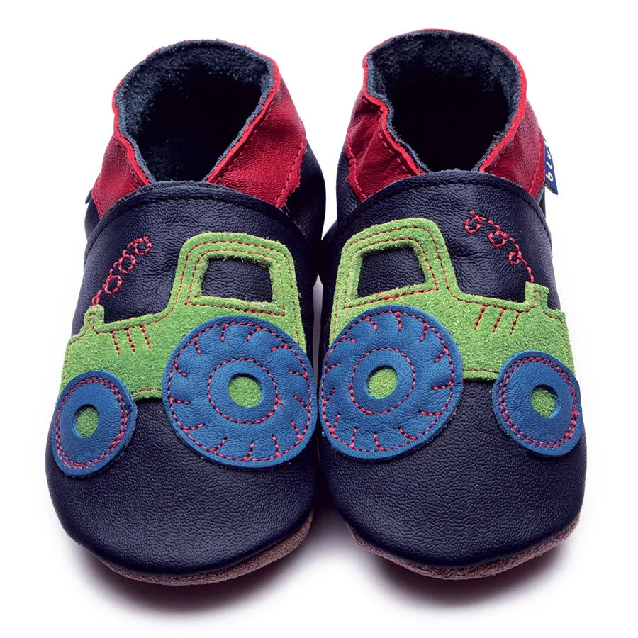 Navy Tractor Leather Shoes | Inch Blue