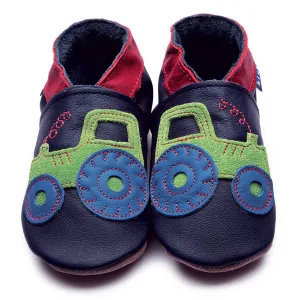 Navy Tractor Leather Shoes | Inch Blue