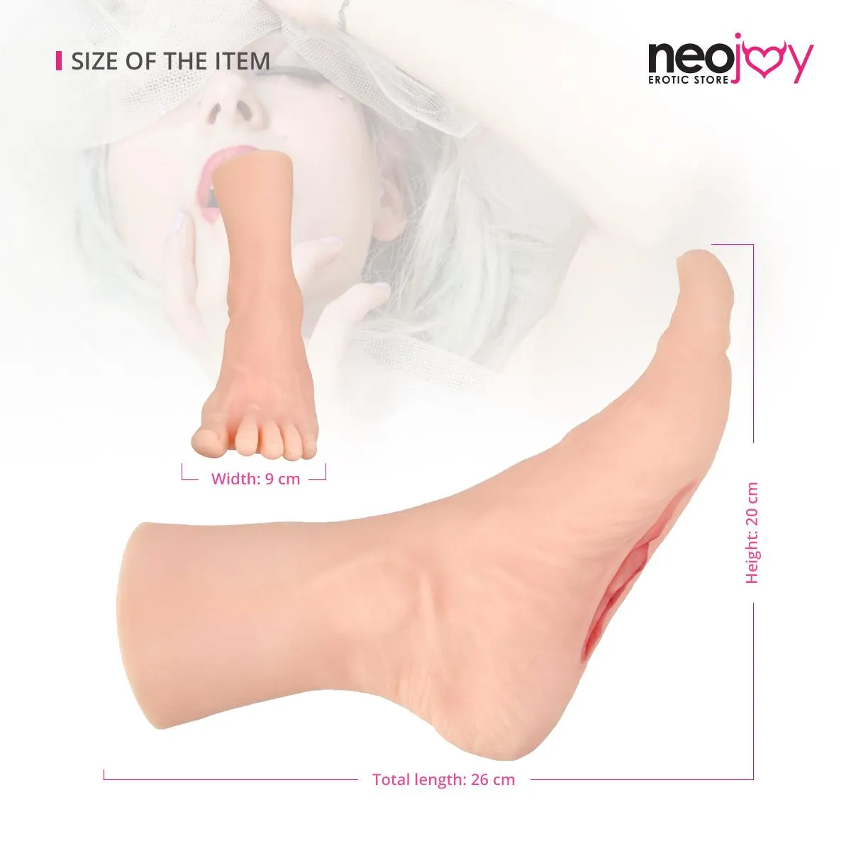 Neojoy Erika Foot Fetish - Foot Vagina Masturbator - TPE Skin Feel - Sexy Size 0.9 kg