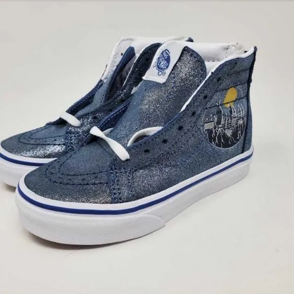 New 11.5 Vans Sk8-Hi zip Harry Potter Hogwarts metallic kids shoes