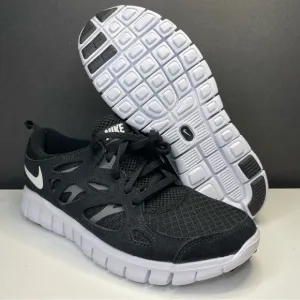Nike Free Run 2 Boys Unisex Big Kids Shoes DD0163 004 Black White Size 4Y