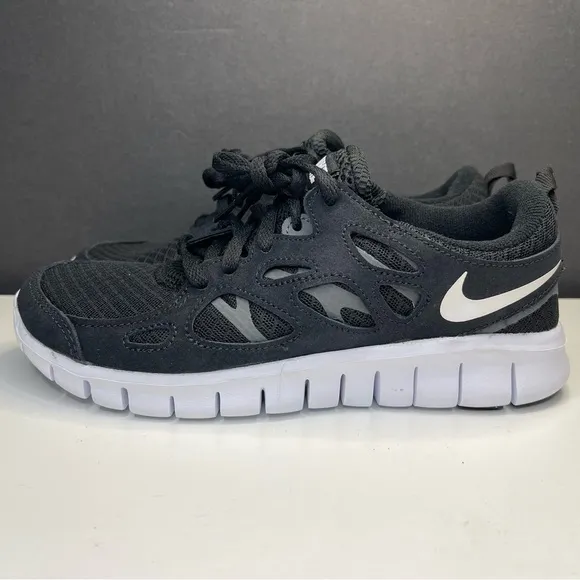 Nike Free Run 2 Boys Unisex Big Kids Shoes DD0163 004 Black White Size 4Y