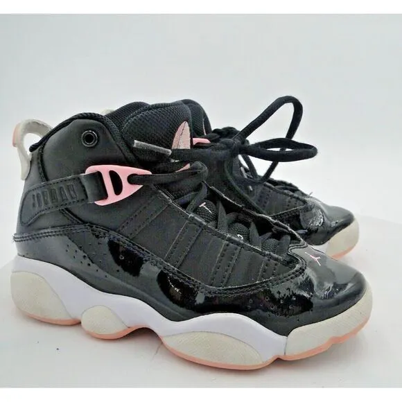 Nike Kid's Air Jordan 6 Rings Shoes Black Arctic Punch Pink 323431-002 Youth 12C