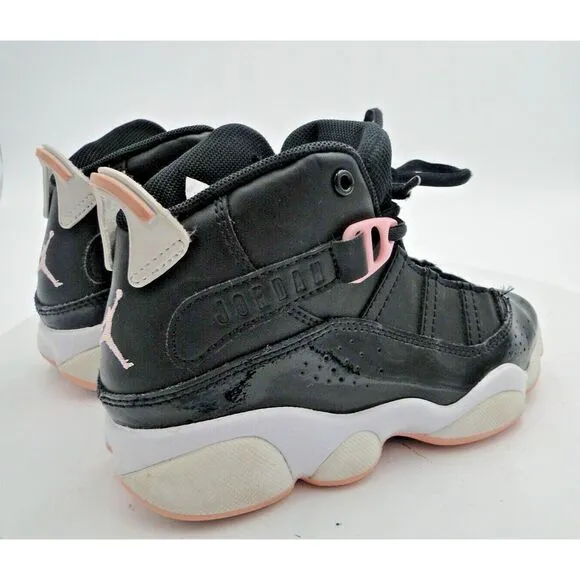 Nike Kid's Air Jordan 6 Rings Shoes Black Arctic Punch Pink 323431-002 Youth 12C