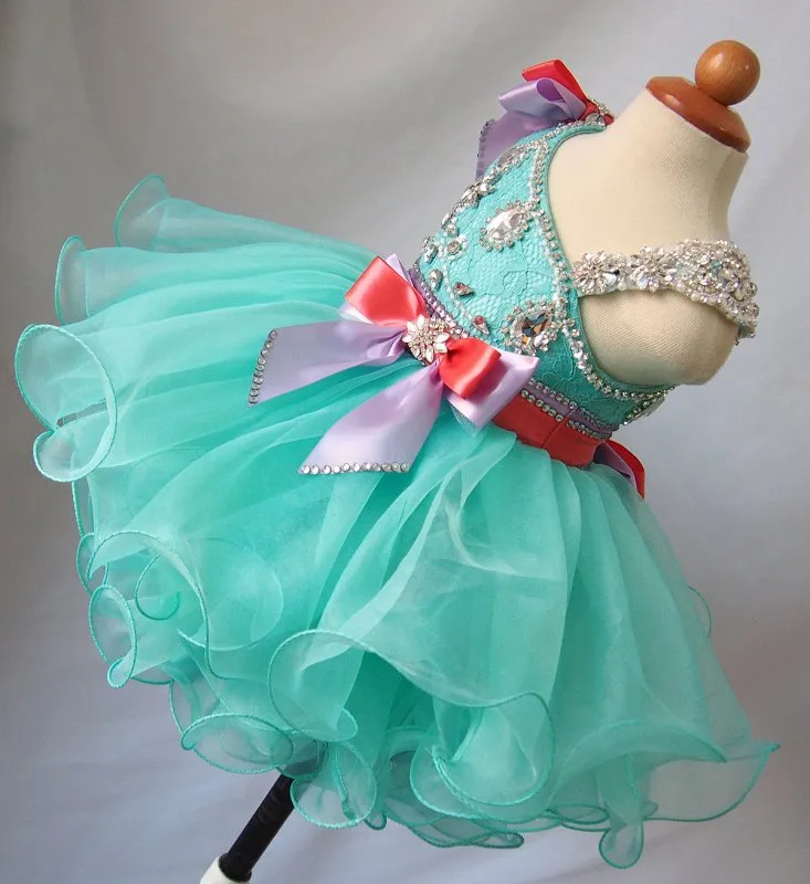 One Shoulder Little Miss/Baby Girl Cupcake Pageant Dress