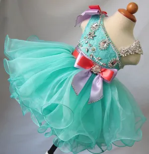 One Shoulder Little Miss/Baby Girl Cupcake Pageant Dress